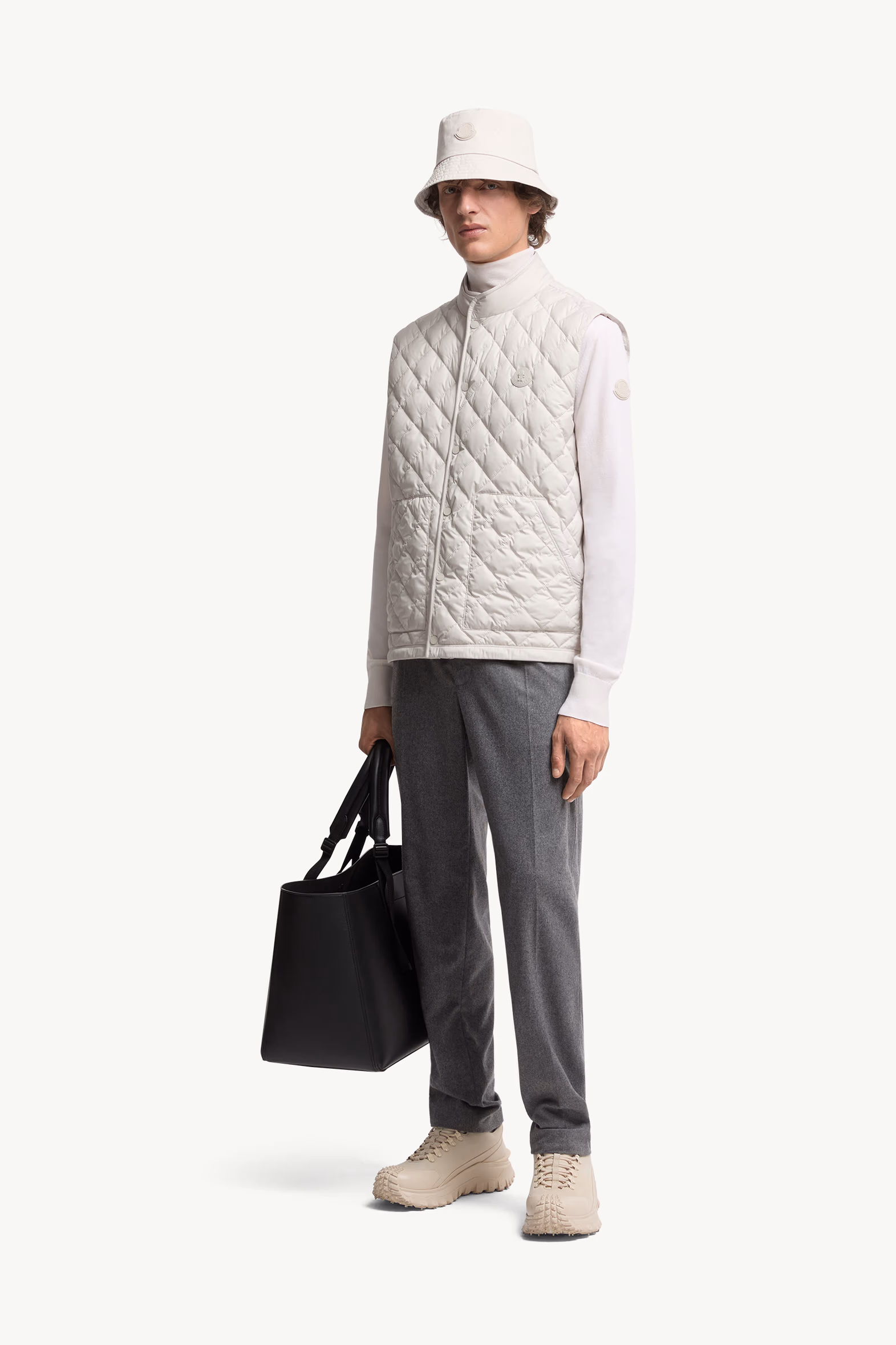 Lycope Diamond-Quilted Down Vest Men Ice Grey Moncler 0